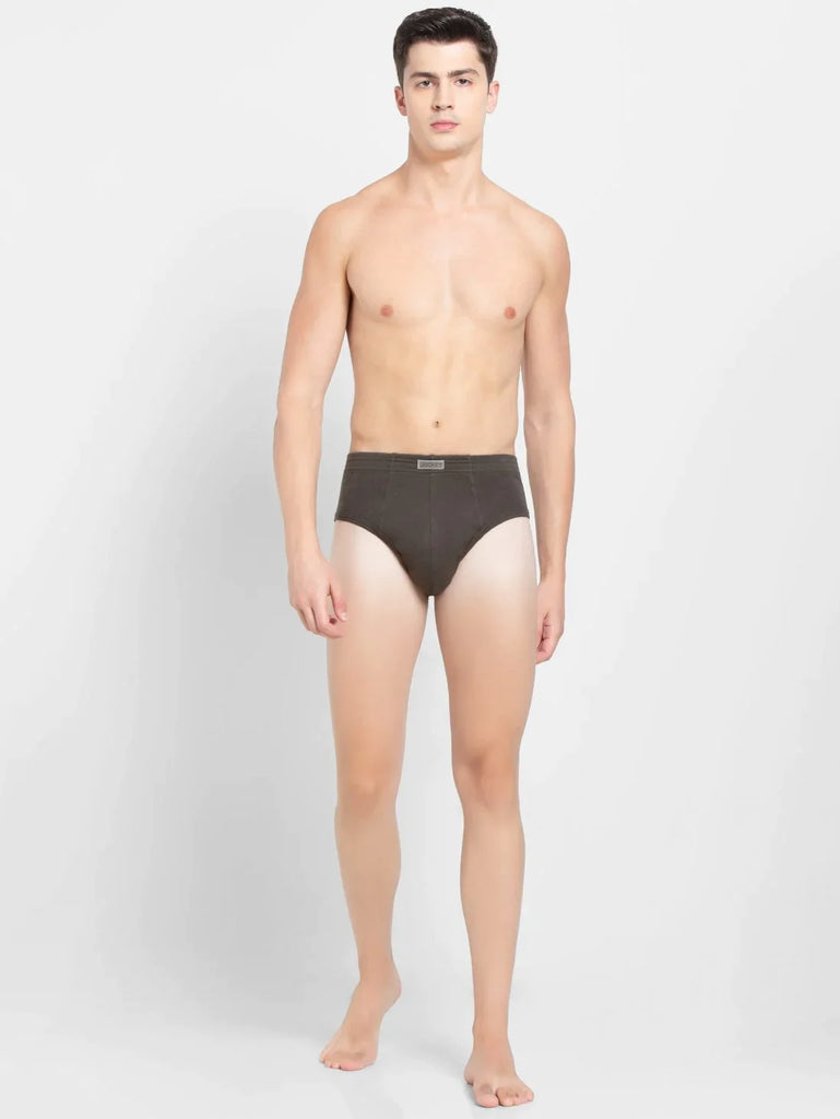 Deep Olive Jockey Solid Brief Underwear Men