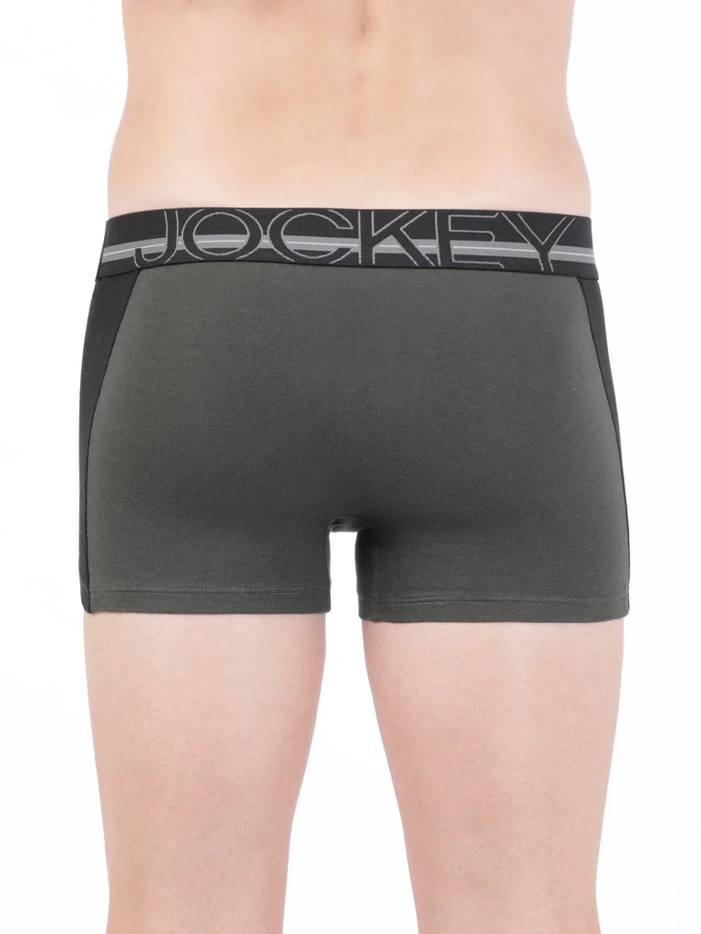 Deep Olive Jockey Elastane Stretch Solid Trunk Underwear For Men