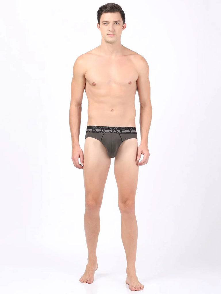 Deep Olive Jockey Solid Brief Underwear Men