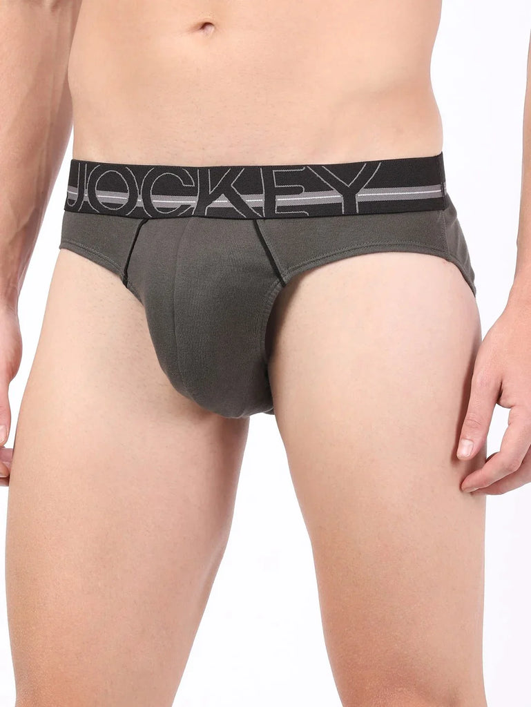 Deep Olive Jockey Solid Brief Underwear Men