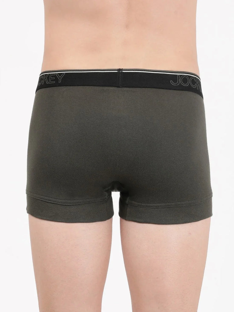 Deep Olive Jockey Cotton rib Solid Trunk Underwear For Men