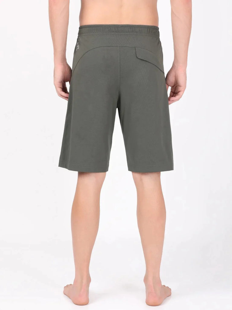 Deep Olive JOCKEY Men's Super Combed Cotton Regular Fit Solid Shorts