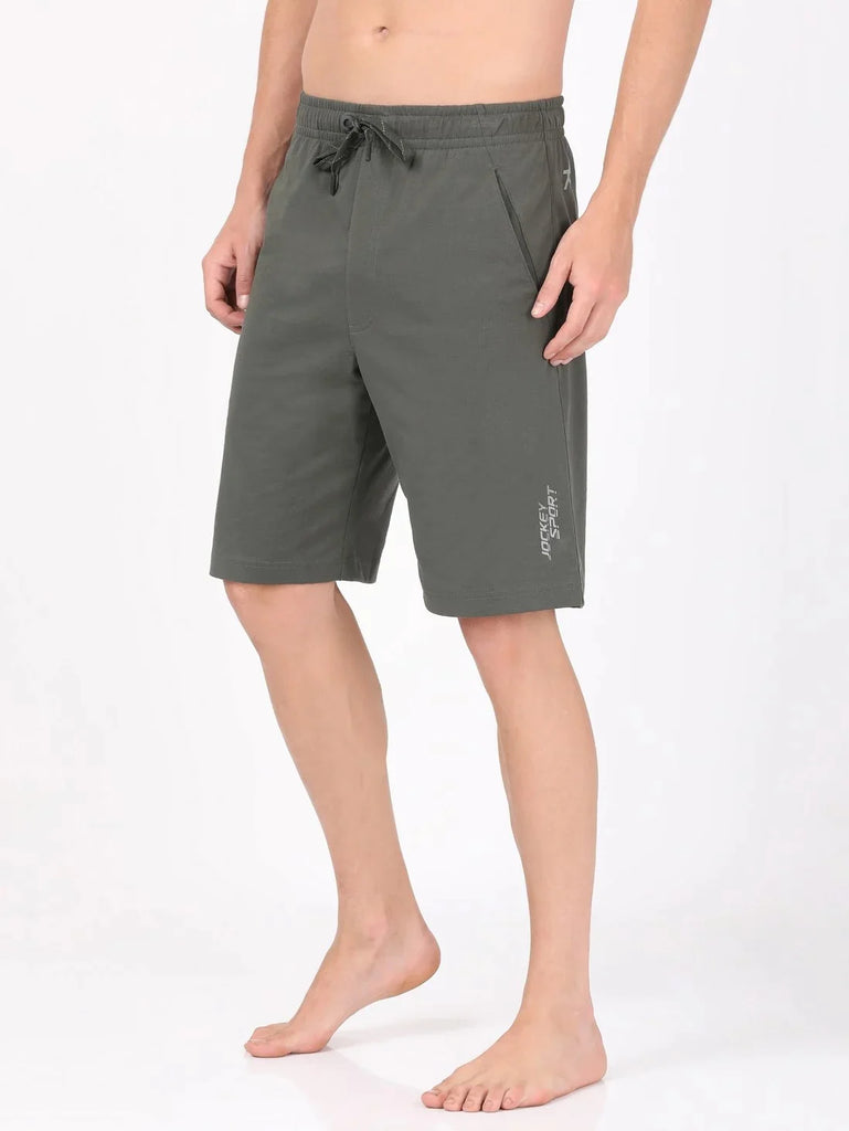 Deep Olive JOCKEY Men's Super Combed Cotton Regular Fit Solid Shorts