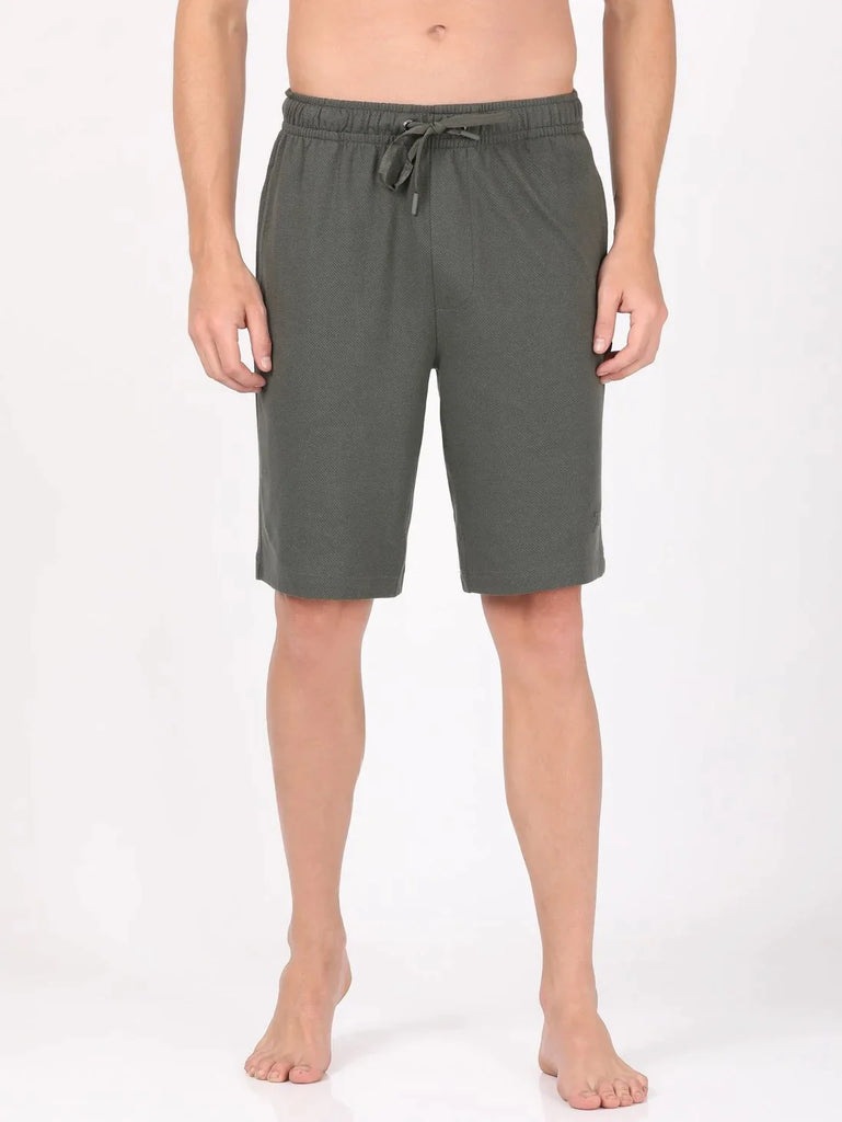 Deep Olive JOCKEY Men's Super Combed Cotton Regular Fit Solid Shorts