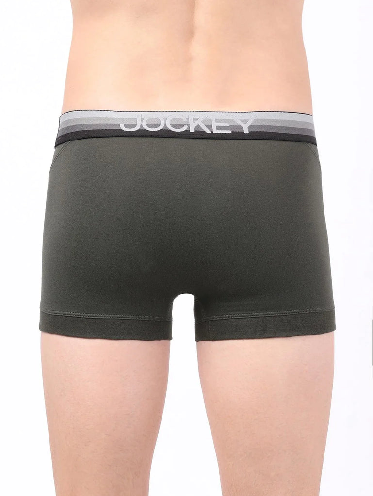 Deep Olive Jockey Elastane Stretch Solid Trunk Underwear For Men