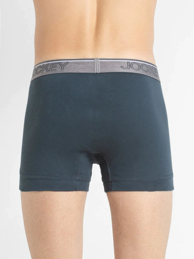 Deep Slate Jockey Cotton rib Solid Trunk Underwear For Men