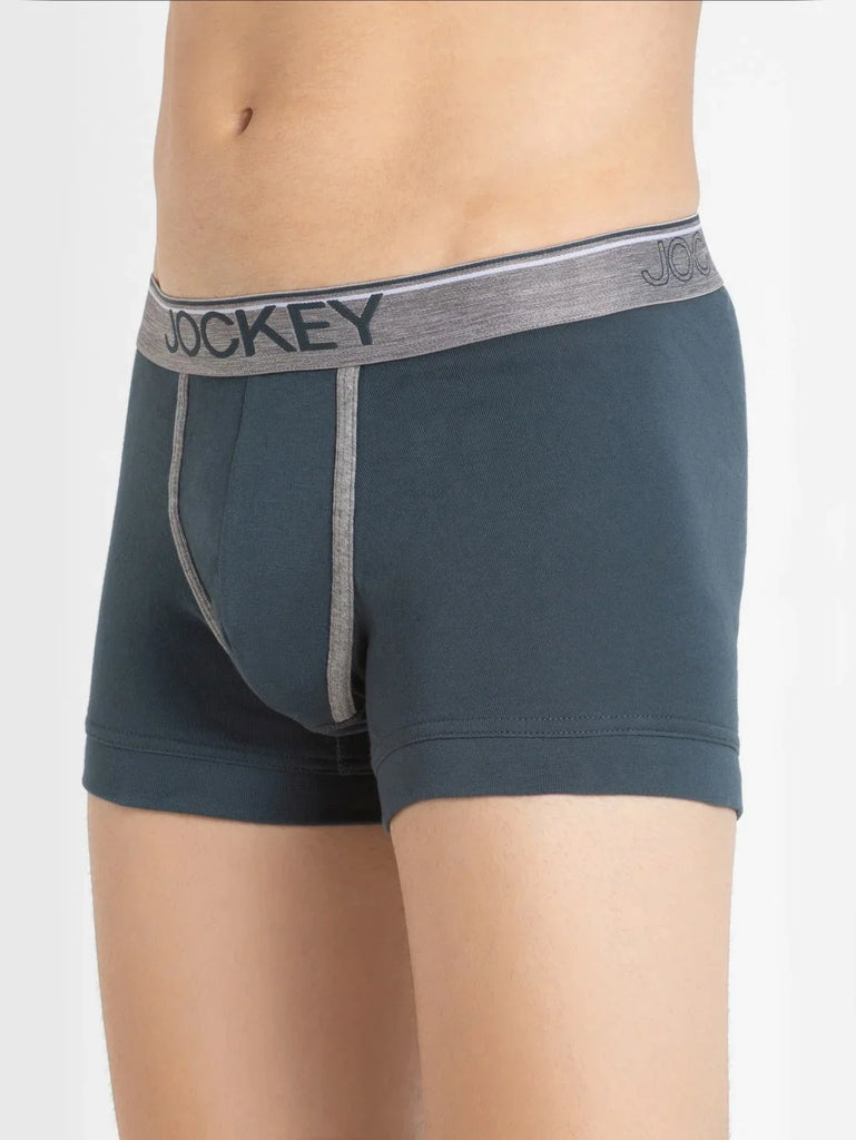 Deep Slate Jockey Cotton rib Solid Trunk Underwear For Men