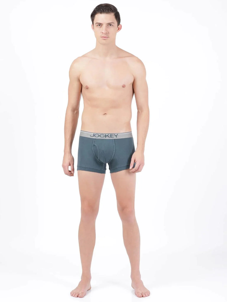 Deep Slate Jockey Cotton rib Solid Trunk Underwear For Men