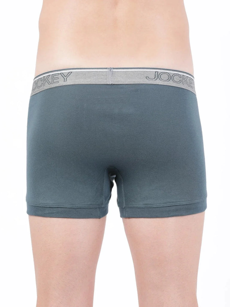 Deep Slate Jockey Cotton rib Solid Trunk Underwear For Men