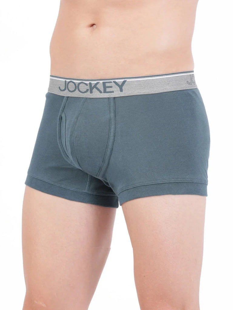 Deep Slate Jockey Cotton rib Solid Trunk Underwear For Men