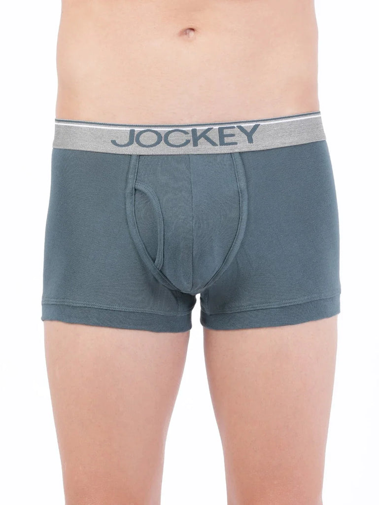 Deep Slate Jockey Cotton rib Solid Trunk Underwear For Men