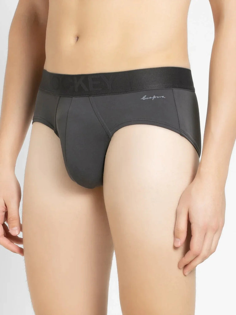 Ebony Jockey Solid Brief for Men