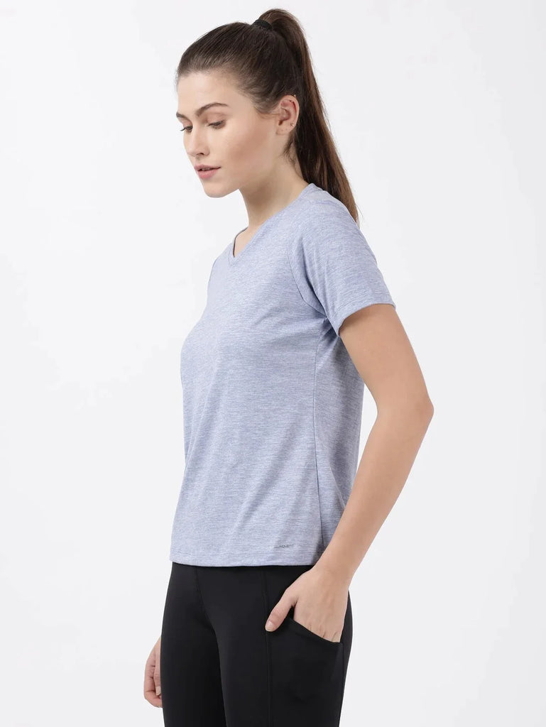 Eventide JOCKEY Women's Relaxed Fit Solid V Neck Half Sleeve T-Shirt