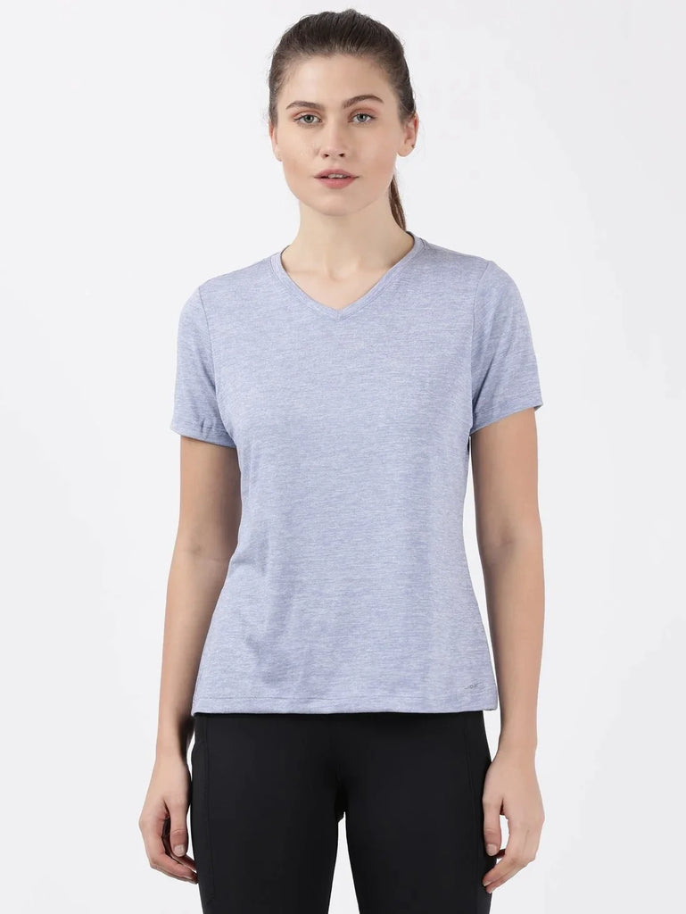 Eventide JOCKEY Women's Relaxed Fit Solid V Neck Half Sleeve T-Shirt