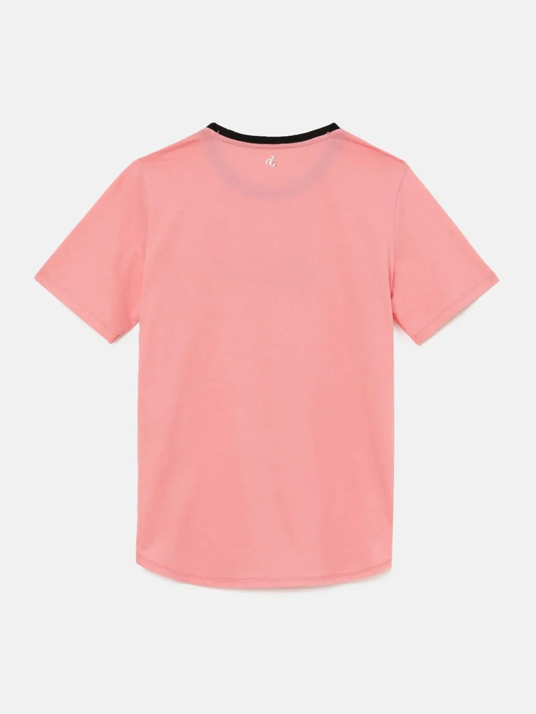 Flamingo Pink JOCKEY Girl's Hi Low Hem Short Sleeve T-Shirt