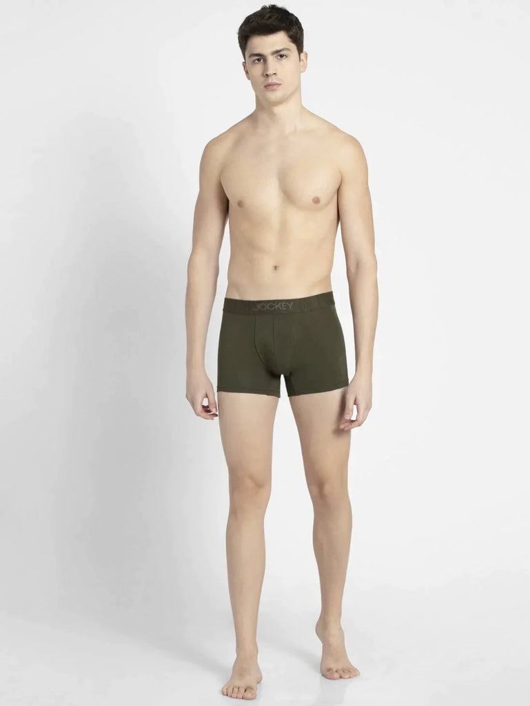 Forest Night Jockey Supima Cotton Elastane Stretch Solid Trunk Underwear For Men