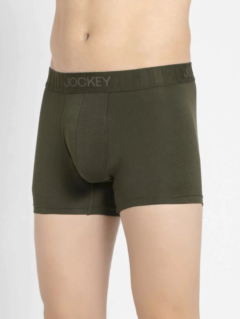 Forest Night Jockey Supima Cotton Elastane Stretch Solid Trunk Underwear For Men