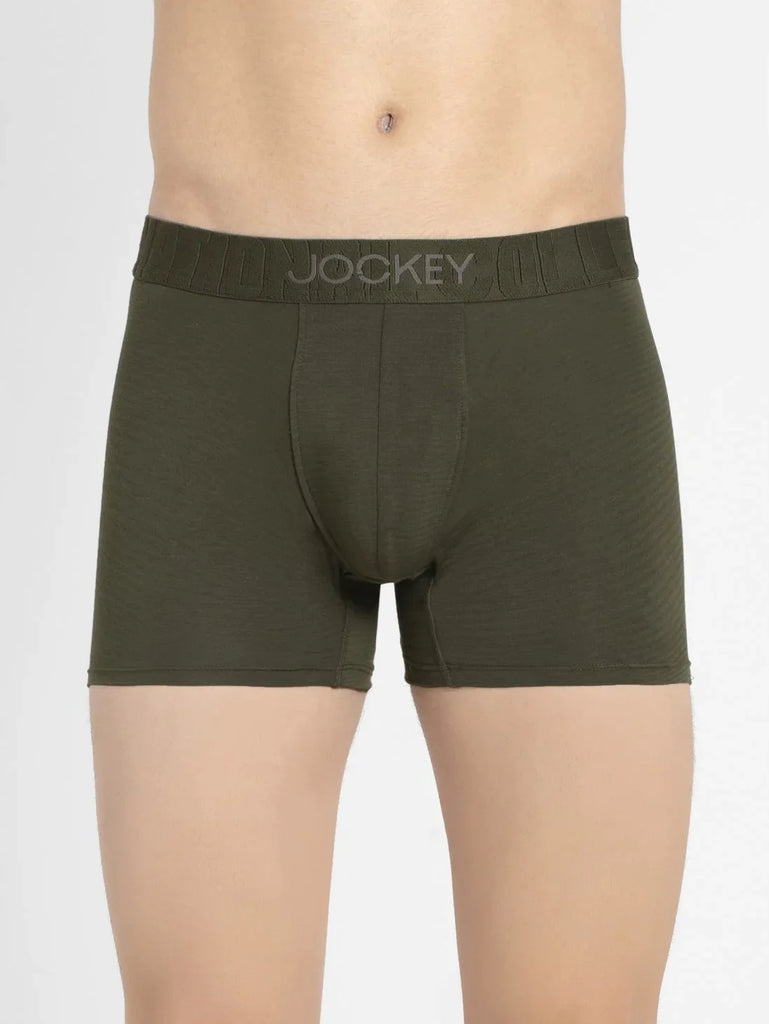 Forest Night Jockey Supima Cotton Elastane Stretch Solid Trunk Underwear For Men