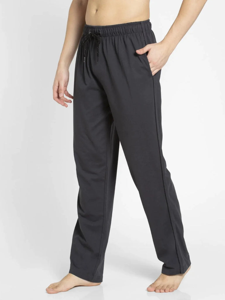 Graphite & Black Regular Fit JOCKEY Men's Trackpants