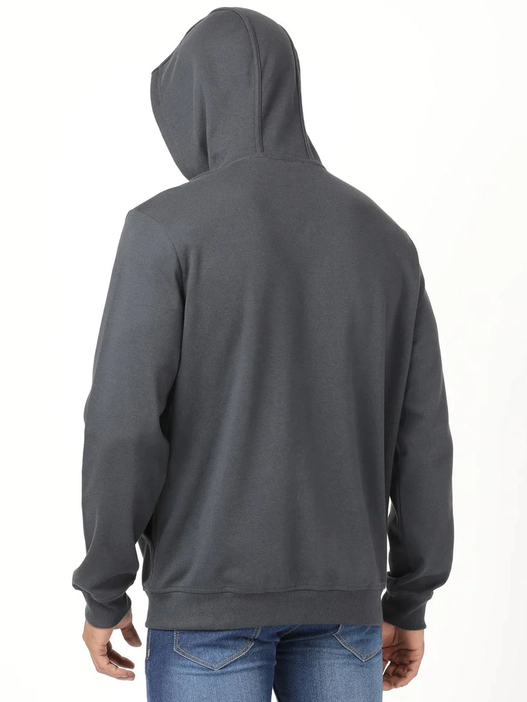 Graphite JOCKEY Men's Super Combed Cotton Ribbed Cuff Hoodie Jacket