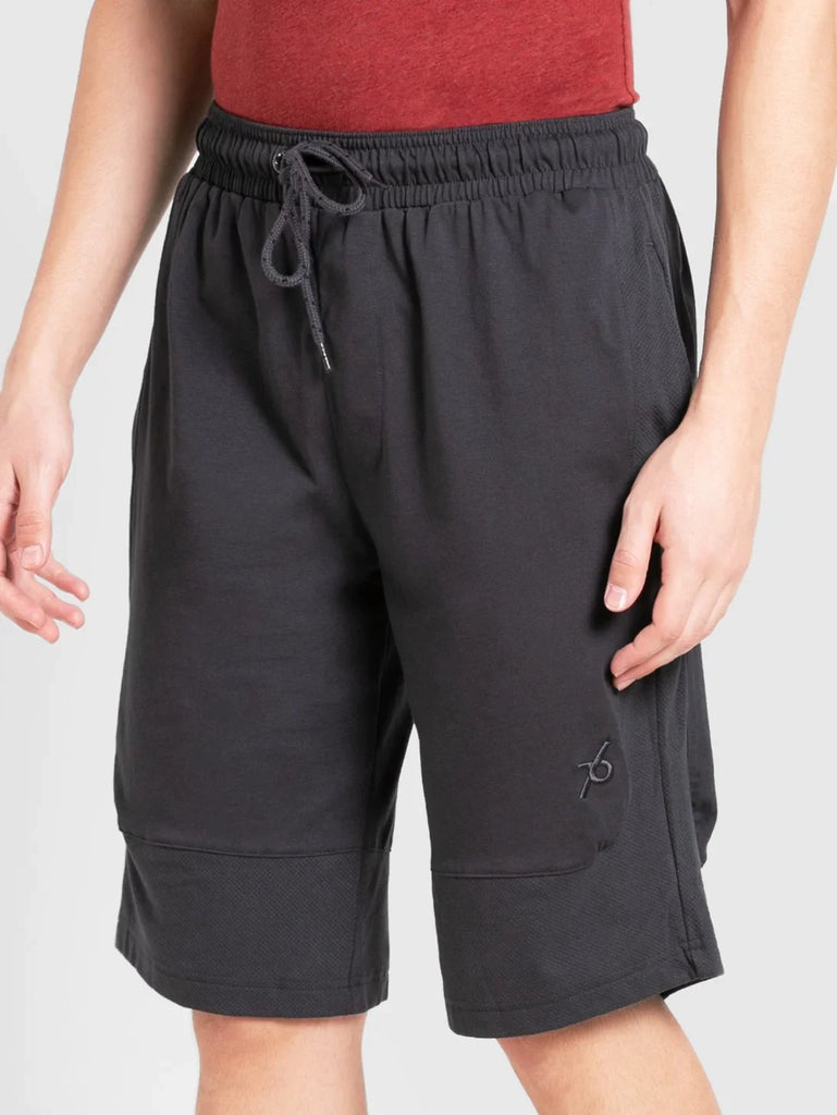 Graphite JOCKEY Men's Super Combed Cotton Regular Fit Solid Shorts