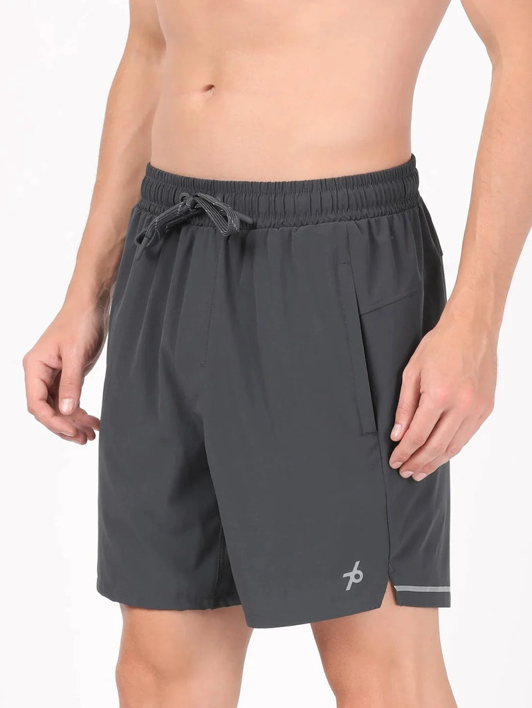 Graphite JOCKEY Men's Recycled Microfiber Straight Fit Solid Shorts