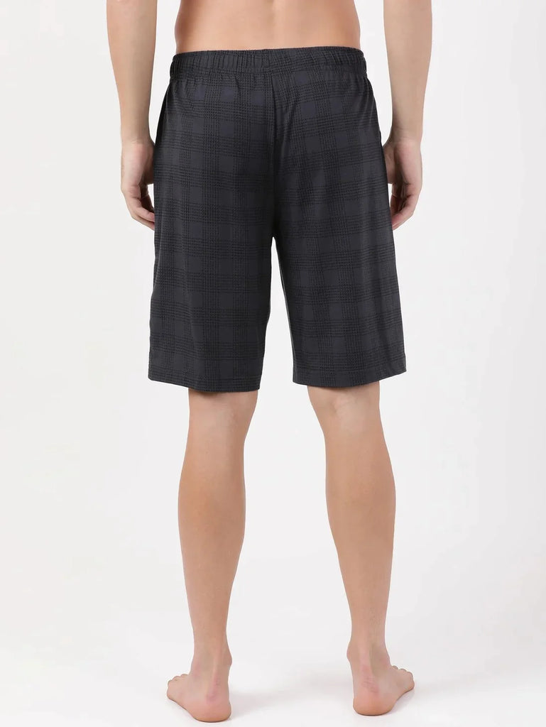 Graphite JOCKEY Men's Super Combed Cotton Regular Fit Checkered Shorts