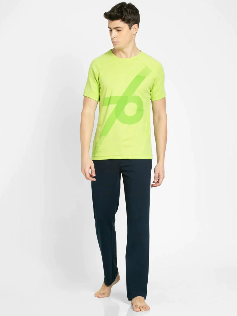 Green Glow JOCKEY Men's Round Neck Half Sleeve T-Shirt