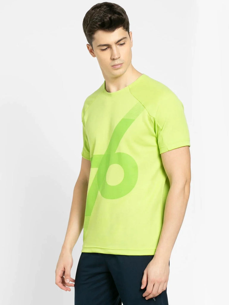 Green Glow JOCKEY Men's Round Neck Half Sleeve T-Shirt