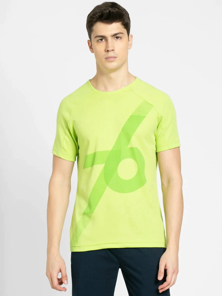 Green Glow JOCKEY Men's Round Neck Half Sleeve T-Shirt