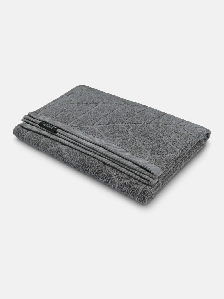 Cotton Terry Ultrasoft and Durable Patterned Bath Towel Grey