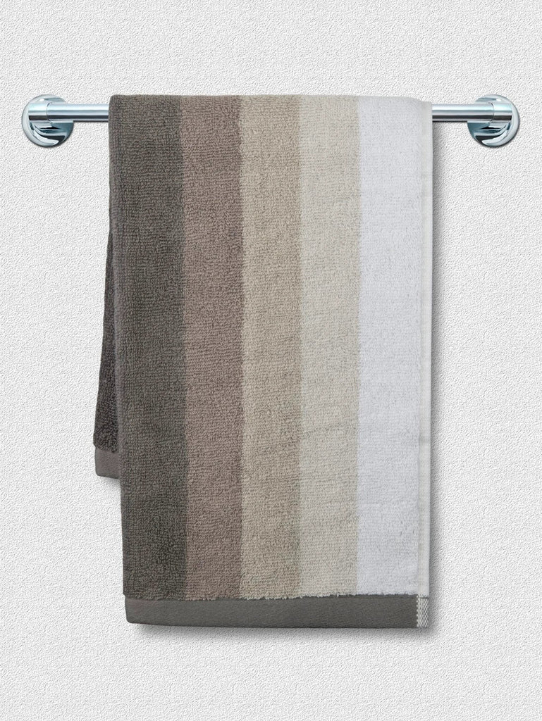 Grey Jockey Cotton Terry Ultrasoft and Durable Striped Hand Towel (Pack of 2)