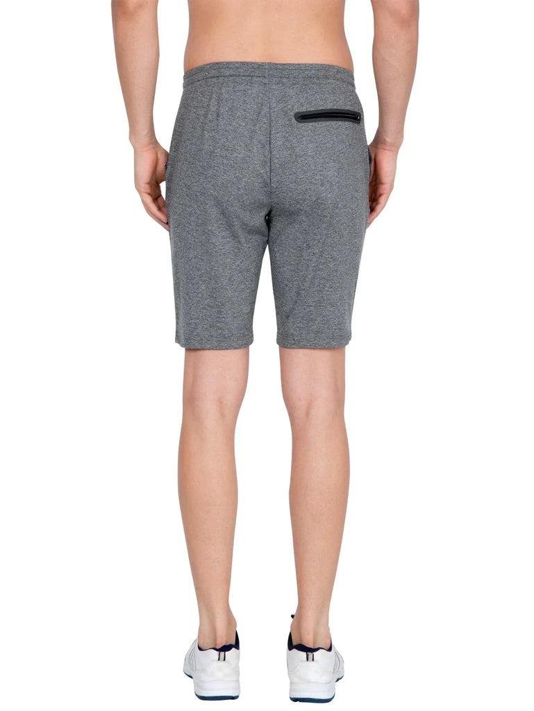 Grey Marl JOCKEY Men's Soft Touch Microfiber Straight Fit Solid Shorts 