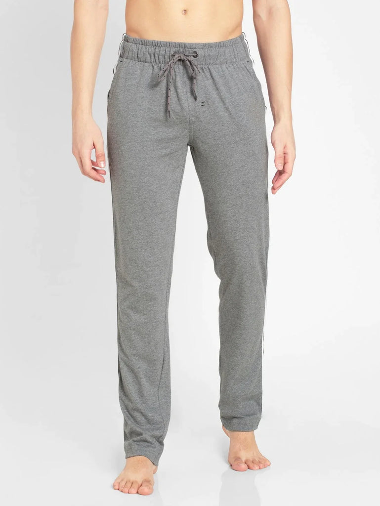 Grey Melange & Black Slim Fit JOCKEY Men's Trackpants