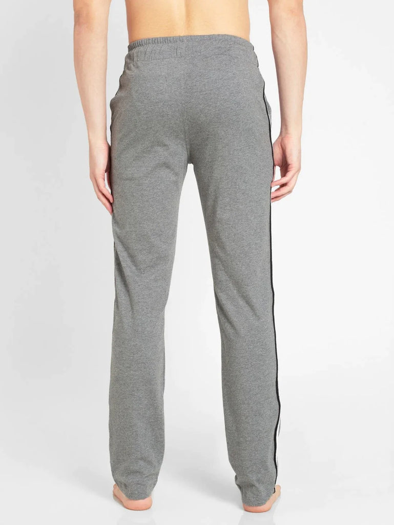 Grey Melange & Black Slim Fit JOCKEY Men's Trackpants