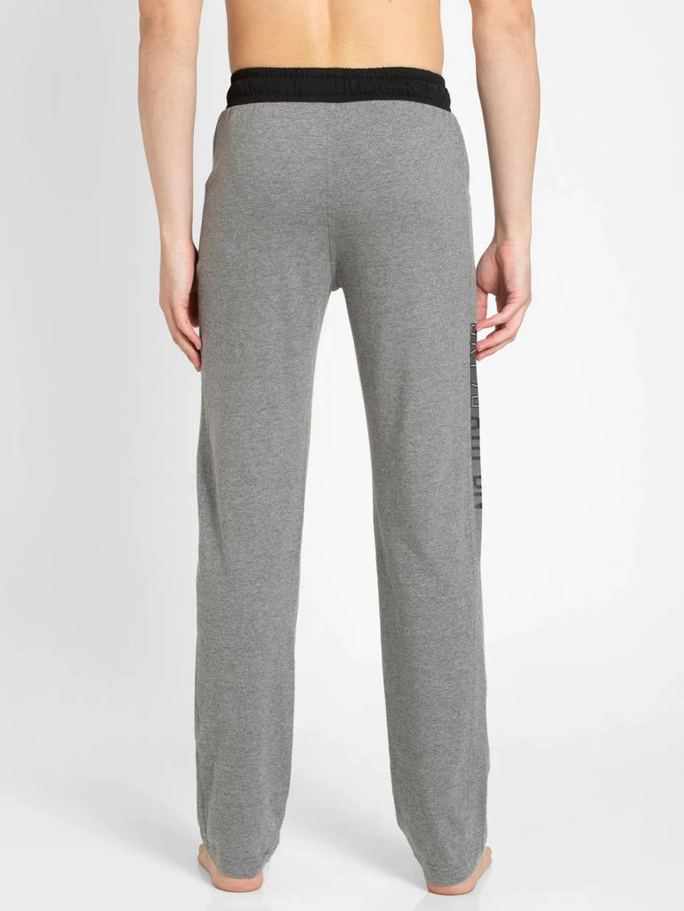 Grey Melange & Black Slim Fit JOCKEY Men's Trackpants