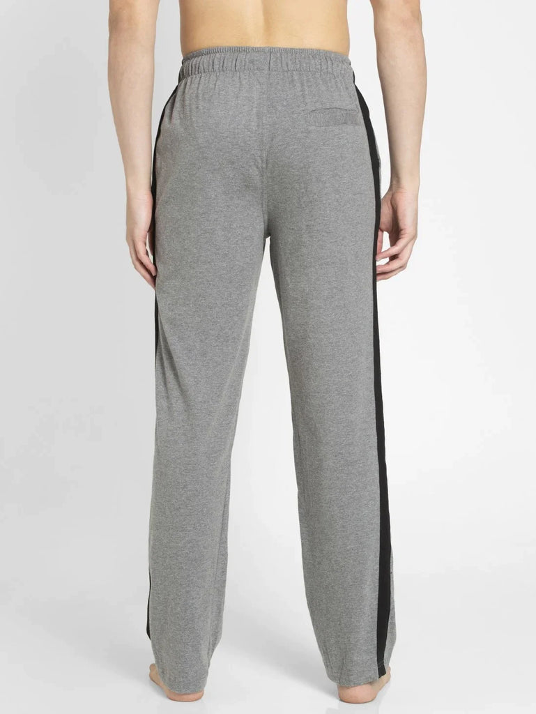 Grey Melange & Black Straight Fit JOCKEY Men's Trackpants.