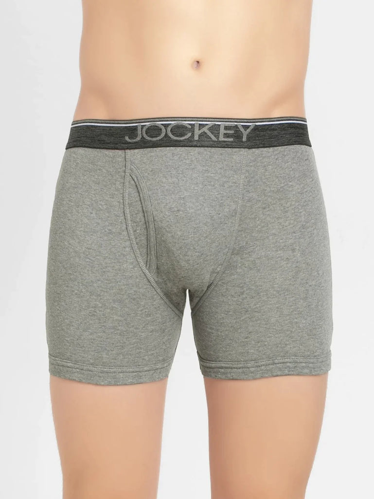 Grey Melange jockey Solid Boxer Brief Underwear Men