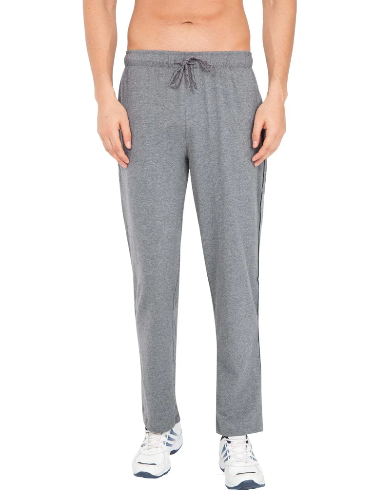 Grey Melange & Navy Regular Fit JOCKEY Men's Trackpants