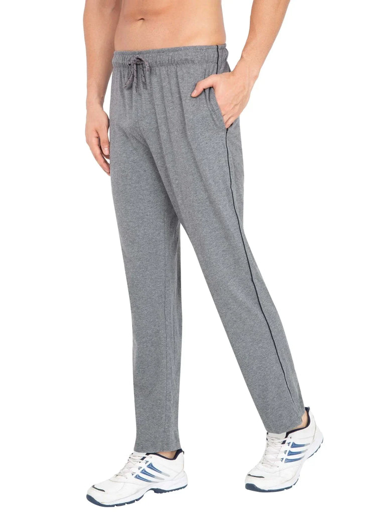 Grey Melange & Navy Regular Fit JOCKEY Men's Trackpants