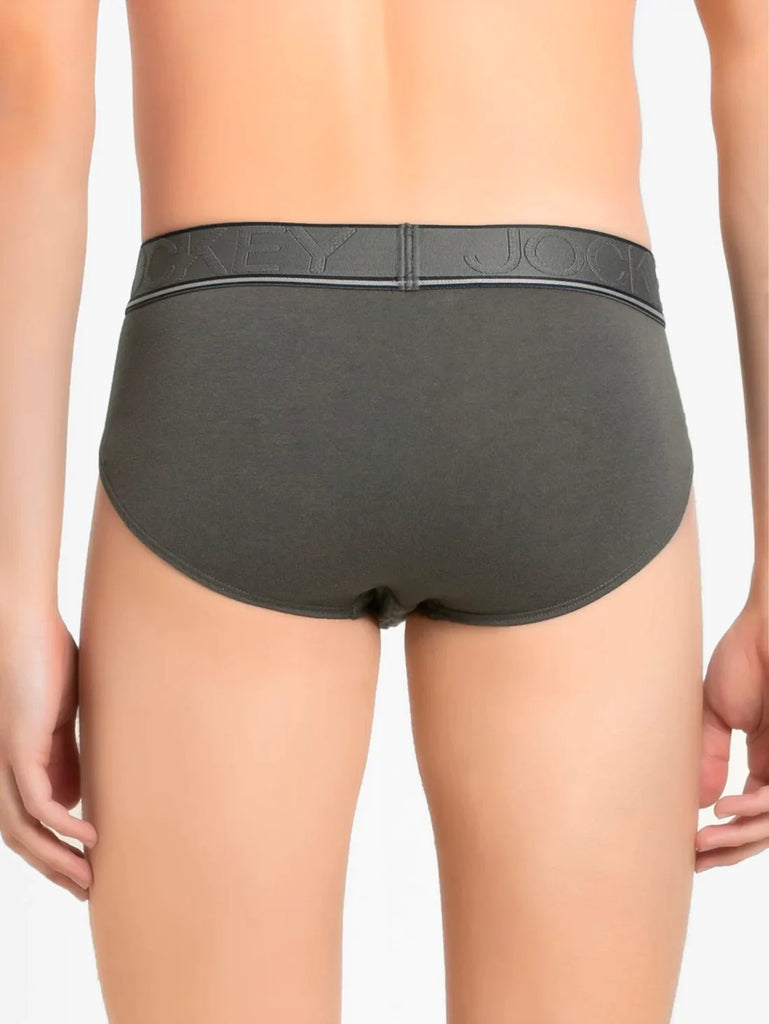 Gunmetal Jockey Solid Brief For Men