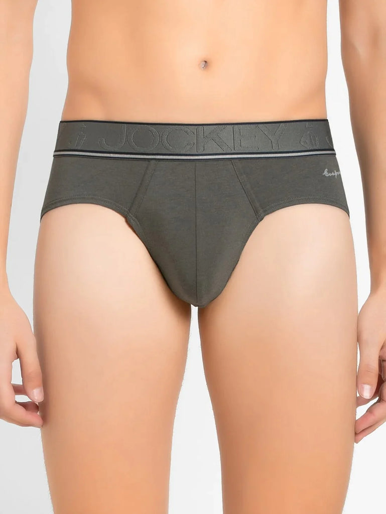 Gunmetal Jockey Solid Brief For Men