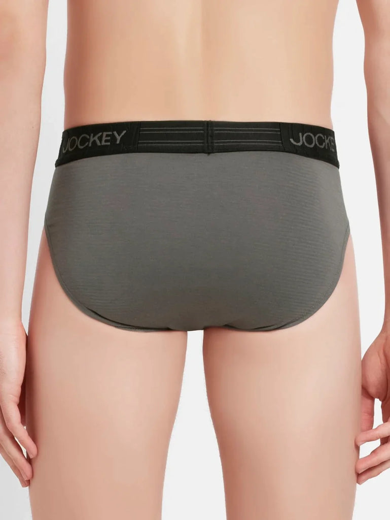 Gunmetal Jockey Solid Brief For Men 