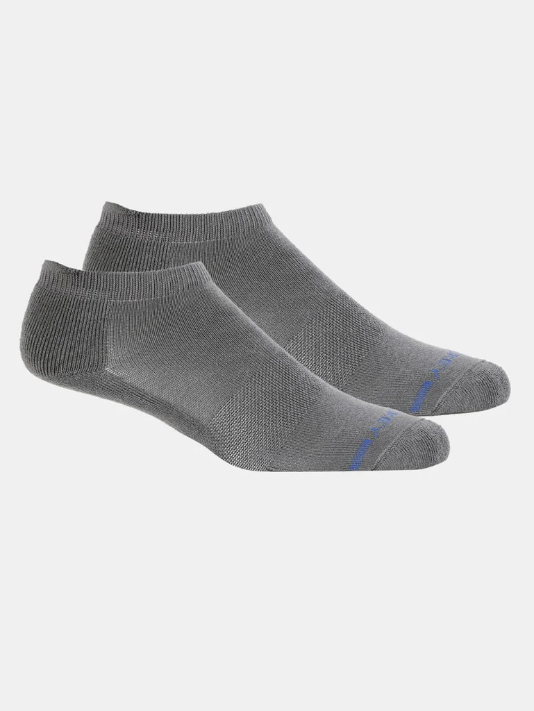 Gunmetal Jockey Men's Compact Cotton Stretch Low Show Socks with Stay Fresh Treatment 