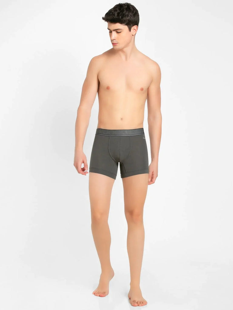 Gunmetal Jockey Elastane Stretch Solid Trunk Underwear For Men