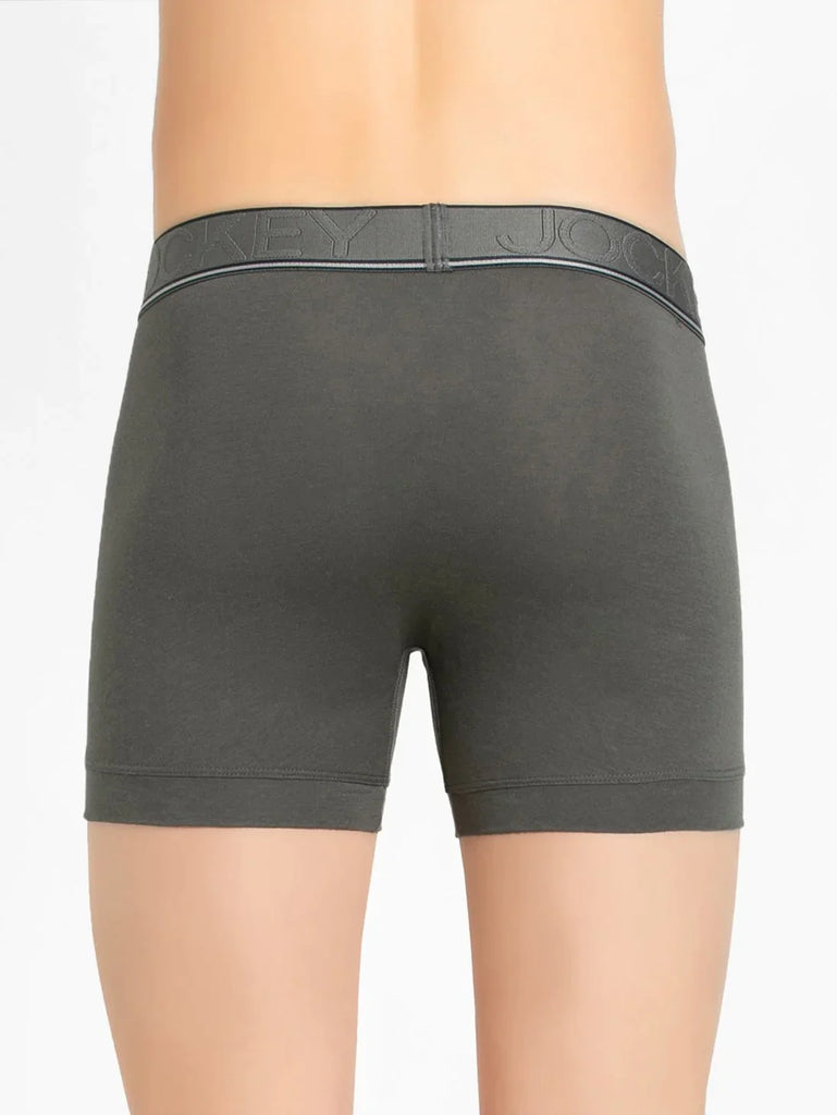 Gunmetal Jockey Elastane Stretch Solid Trunk Underwear For Men