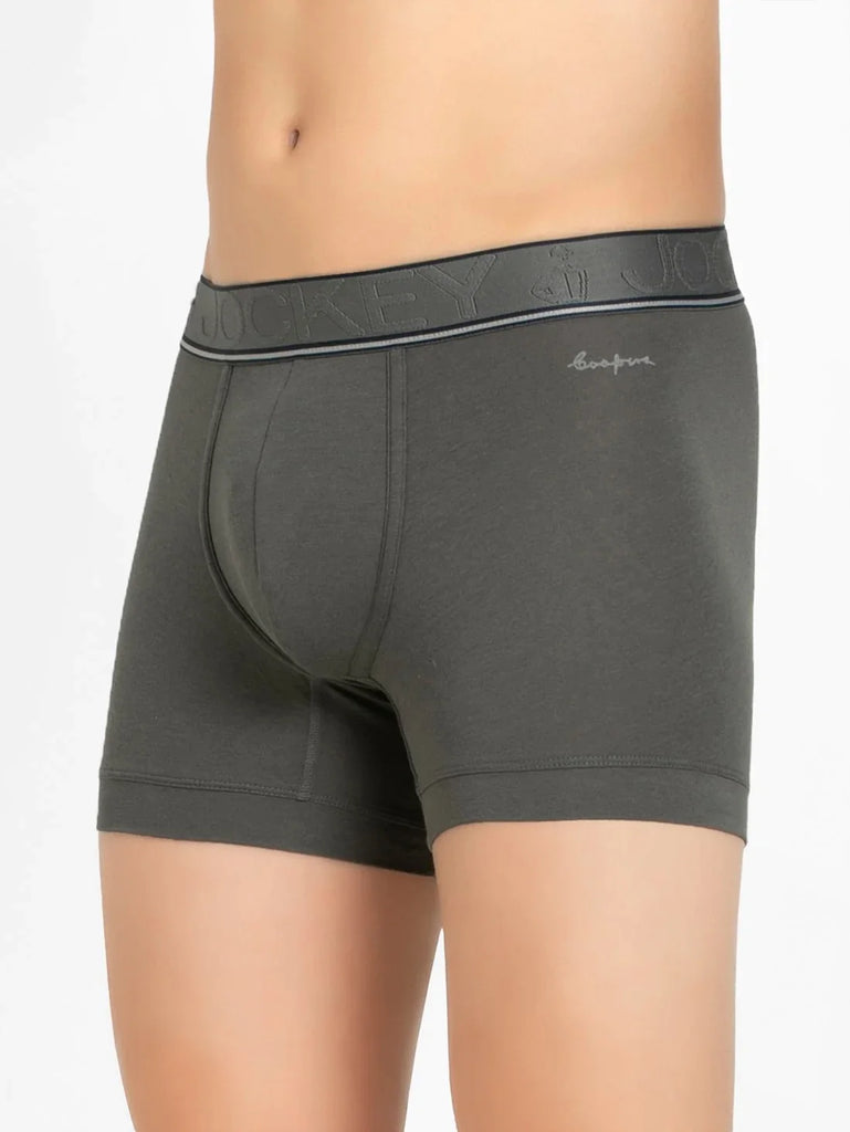 Gunmetal  Jockey Elastane Stretch Solid Trunk Underwear For Men