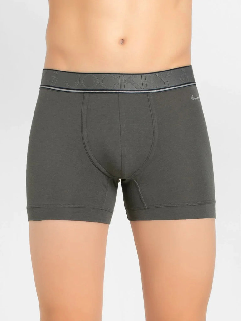 Gunmetal Jockey Elastane Stretch Solid Trunk Underwear For Men