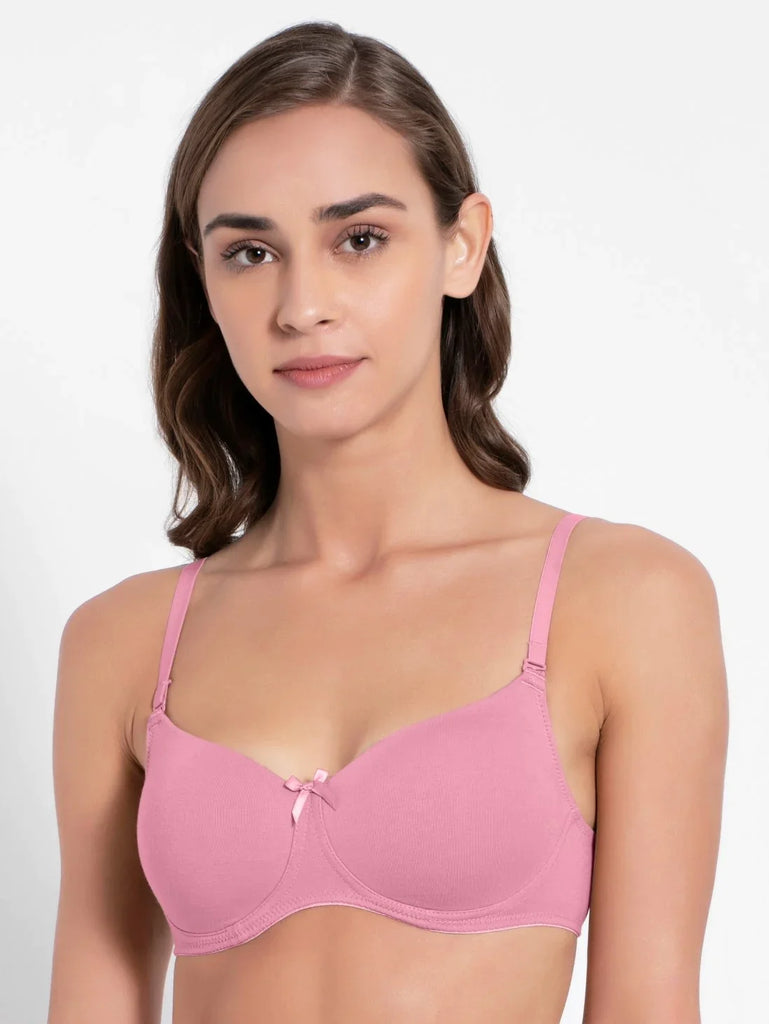 Heather Rose JOCKEY Women's Wirefree Padded Medium Coverage T-Shirt Bra 