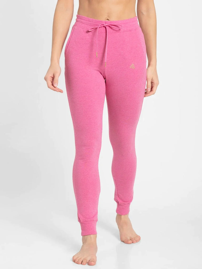 Ibis Rose Melange Jockey Women's Super Combed Cotton Elastane French Terry Slim Fit Joggers